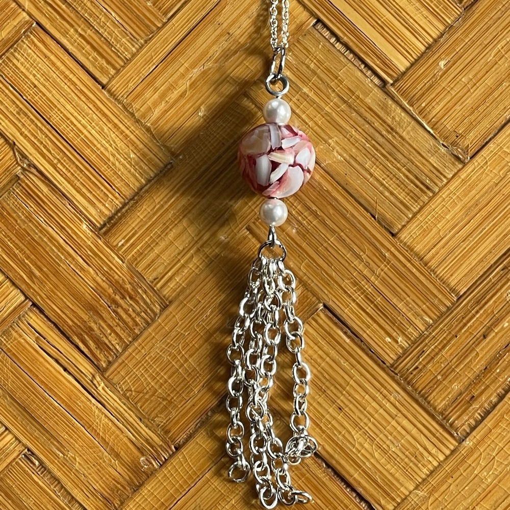 925 silver necklace w/tassel pendant - Picture 5 of 10